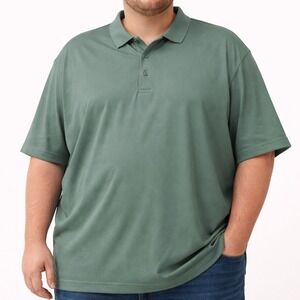 MAELREG Men's 4XL Performance Polo Shirt Sage Green Short Sleeve Golf EUC 4X